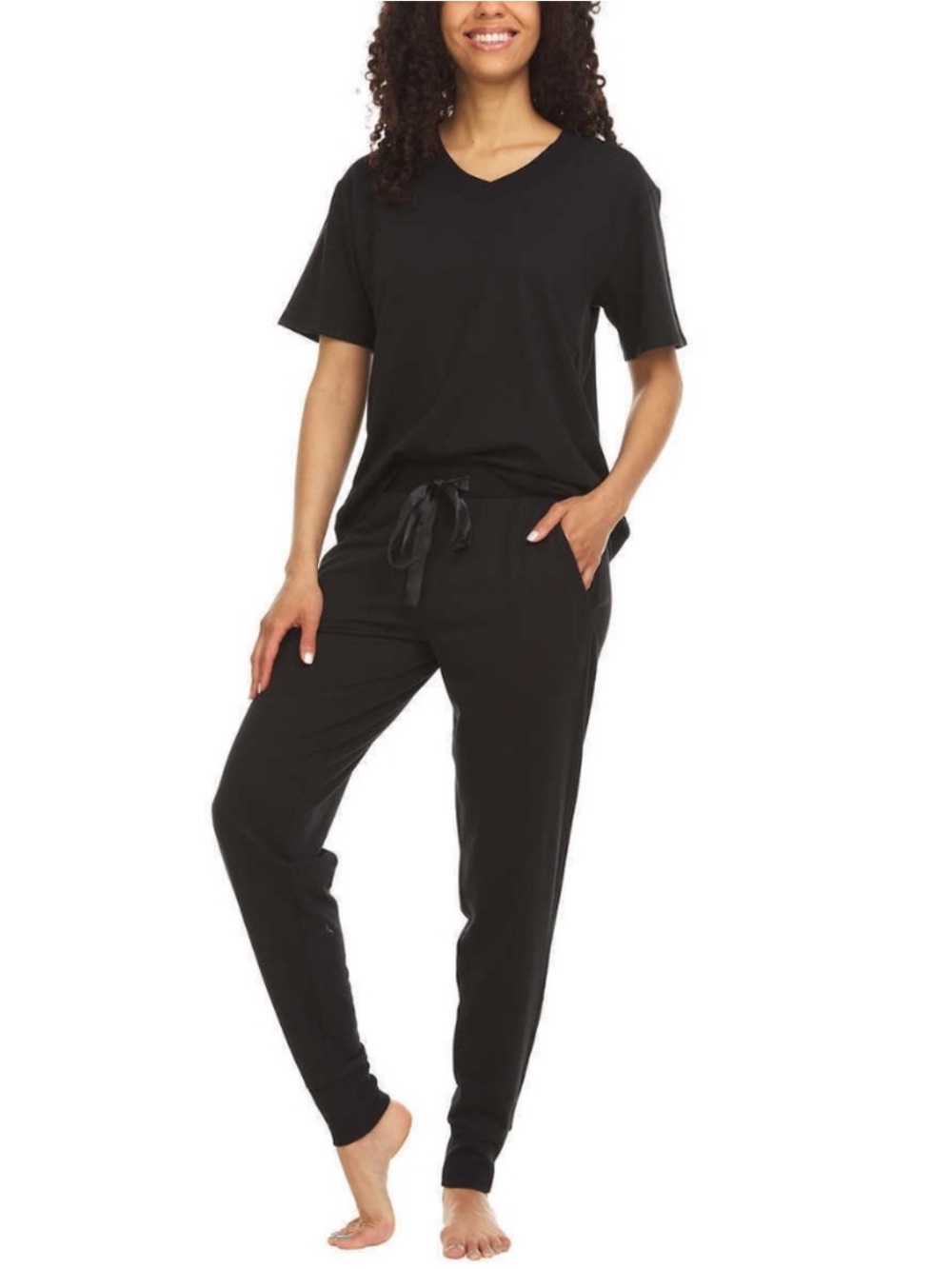 NWT Flora Nikrooz Ladies French Terry 3-piece Lounge Set BLACK - size M comfy